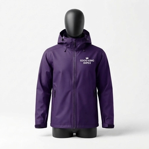 Veste de pluie imperméable en gros, légère, à capuche, pour l'extérieur, durable, couleur unie - Product Image 1