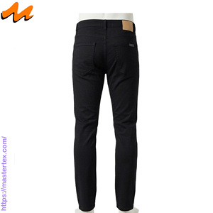 Pantalon décontracté pour homme MASTER TEXTILE, coupe ajustée confortable, coton/élasthanne, taille mi-haute, sergé tissé respirant, teint en pièce, fermeture boutonnée - Product Image 3