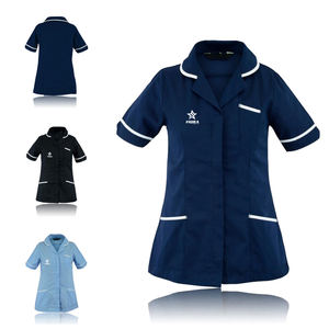 Wholesale <b>Nurse</b> <b>Tunic</b> Uniform Multi Color Contrast Trim Antimicrobial Fabric Care Home Hospital NHS Style OEM Manufacturer - Product Image 1