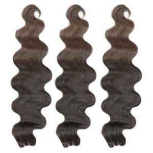 Extensions de cheveux humains à ondulations lâches, cheveux Remy, style pré-bouclé, couleur 1 brun foncé - Product Image 3