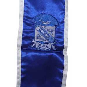 Estola de Graduación Phi Beta Sigma Azul Rey de Satén con Letras Griegas Bordadas, Banda Personalizada para Fraternidad, Suministro al por Mayor OEM - Product Image 2