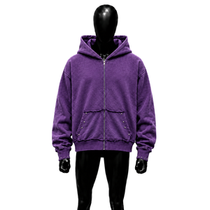 Breathable Purple Oversized <b>Men's</b> Hoodie Casual Fleece Solid Color Daily Wear Premium Fabric Brushed Fleece Soft Touch Thick Fab - Product Image 1