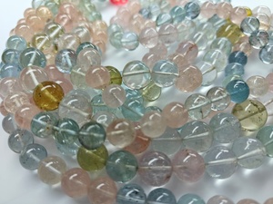 Suministro directo al por mayor de cuentas de piedras preciosas de aguamarina multicolor, bolas redondas lisas naturales para mujeres, joyería personalizada. - Product Image 2