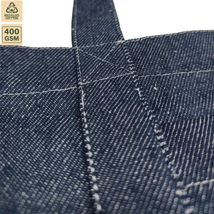 กระเป๋าผ้าเดนิมชายหาด 400 GSM ขนาด 42x30x15 ซม. รับทำโลโก้ตามสั่ง ขายส่ง OEM แบรนด์ส่วนตัว สั่งซื้อจำนวนมาก รุ่น DE01 ใช้ซ้ำได้ - Product Image 4