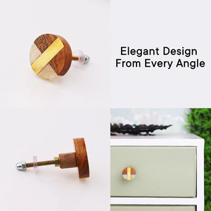 Multicolor Decorative Wooden Cabinet Knobs Boho Drawer <b>Pulls</b> Unique Dresser Knobs Wood Kitchen <b>Handles</b> Modern <b>Door</b> Hardware - Product Image 5