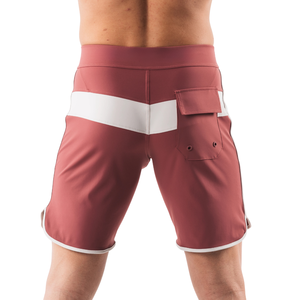 <b>Mens</b> Burgundy Quick Dry Breathable Polyester/Cotton Swim <b>Trunks</b> Elastic Waist Drawstring Casual Summer Vacation Wear - Product Image 3