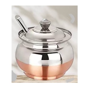 Recipiente de Acero Inoxidable de Calidad Sostenible con Acabado Dorado para Almacenamiento de Ghee, Diseño Moderno, Recipiente para Almacenamiento de Aceite - Product Image 4