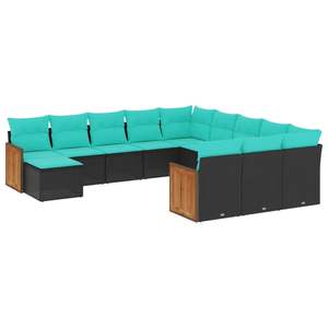 Conjunto de Sofás para Patio en Negro y Azul, Muebles de Exterior Elegantes para un Entretenimiento Confortable - Product Image 2