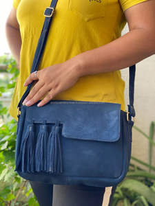 กระเป๋าสะพายหนังกลับแท้สไตล์ตะวันตกสำหรับผู้หญิง, กระเป๋าหนังกลับแท้ทำมือมีสไตล์ - Product Image 4