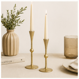 Juego de 2 Elegantes Candelabros Dorados Modernos de Metal para Velas Cónicas, Accesorio Decorativo para Comedor Romántico y Hogar - Product Image 6