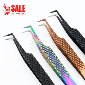 Angled Lash Tweezers Wholesale Fiber Tips Tweezers High Quality Custom logo Customized Box for Eyelash Extension Individual - Product Image 6