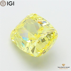 Diamant de laboratoire CVD taille coussin, couleur jaune vif fantaisie, clarté VS2, 4,51 carats, avec certificat IGI, parfait pour une bague de rêve - Product Image 6
