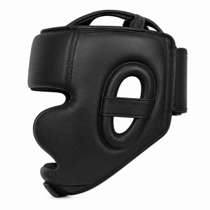 Protège-tête de boxe en PU, fermeture élastique réglable pour adultes, équipement de protection, style standard, noir - Product Image 5