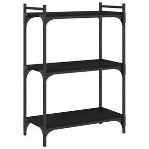 Libreria in legno ingegnerizzato nero a 3 livelli 23.6 "x 11.8" x 33.9" - Product Image 2