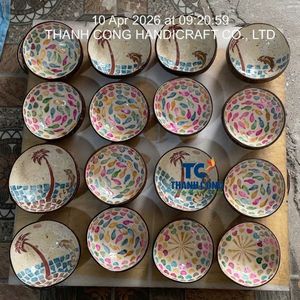 Cuenco de Mosaico de Cáscara de Coco con Patrones de Tortuga de Nácar, Lacado, Decorativo, para Servir, Venta al por Mayor B2B, el Más Vendido - Product Image 2
