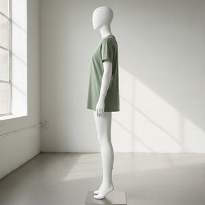 Camiseta Casual de Algodón de Primera Calidad, Manga Corta, Estilo Urbano, Absorbe la Humedad, Corte Clásico, para Mujer, 180 Gramos, Verano, Logotipo Personalizado - Product Image 3