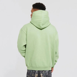 Sweat-shirt à capuche en molleton vert uni surdimensionné pour homme avec design de masque, vêtement décontracté pour l'automne - Product Image 2