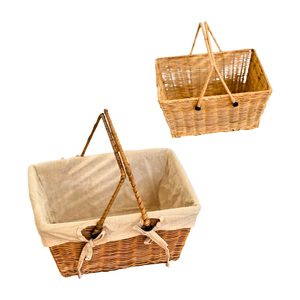 Eco-Friendly <b>Wicker</b> RATTAN <b>Storage</b> <b>Basket</b> Frame Liner Metal Support Cotton Liner for Gifts Vietnam - Product Image 1