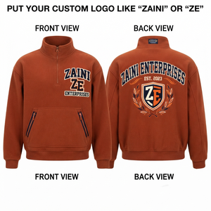 Premium 240g Polyester Fleece Pullover <b>Jacket</b> for Brown Quarter Zip Embossed Logo Waterproof <b>Reflective</b> Autumn <b>Running</b> <b>Jacket</b> - Product Image 1