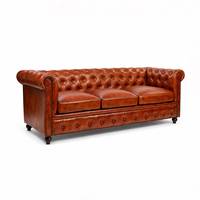 Canapé Chesterfield en cuir véritable de qualité supérieure, capitonné, 3 places, luxe, villa, écologique, hôtel, appartement