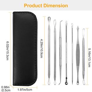 7-Piece <b>Blackhead</b> Acne <b>Extractor</b> Kit Stainless Steel Pimple & Needle Tools <b>Blackhead</b> Remover - Product Image 3