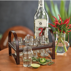 Luxury Shot Glass Holder Set With Marble Base Metal Stand Glass <b>Drinkware</b> Tequila Serving Bar <b>Accessories</b> - Product Image 4