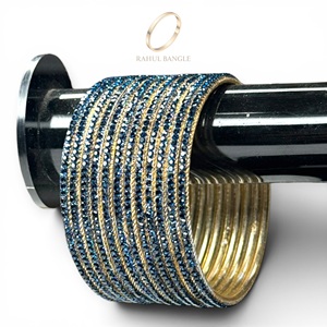 High Demand Stylish Everyday Wear Gold Plated Navy Blue Bangles Trendy Stainless Steel Premium Craftsmanship <b>Wedding</b> Wholesale - Product Image 5
