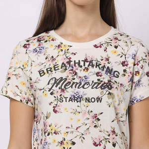 Camisetas de algodón orgánico para mujer, tela suave y ecológica con opción de impresión personalizada. Camisetas con cuello redondo y estampado personalizado para mujer. - Product Image 4