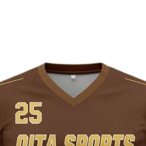 Maillot de lacrosse unisexe marron doré en polyester, coupe athlétique légère, uniforme sportif pour entraînement et matchs d'équipe - Product Image 3