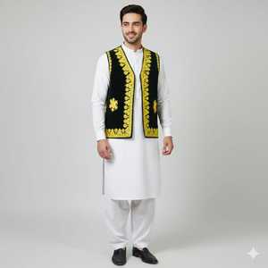 <b>Men</b> <b>Vests</b> & Waistcoat Handmade Traditional Cotton <b>Vest</b> Wholesale Manufacturer Classic <b>Men</b> Afghani Waistcoat Premium Ethnic Fashi - Product Image 6
