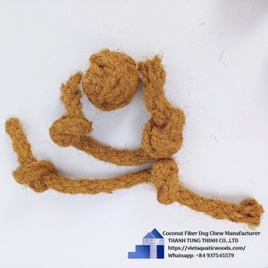 Coconut Fiber Dog Chew Toy Medium Size Durable Natural Sisal Pet Chew for Dogs Indoor Use Simple Style <b>Polybag</b> Packing - Product Image 1