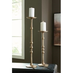 Handcrafted Antique <b>Brass</b> Metal Candle <b>Holder</b> Set Flared Base Taper <b>Candlestick</b> <b>Holders</b> for Table Decor - Product Image 2