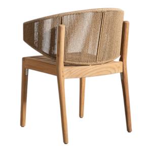 Silla de Comedor de Madera de Teca para Exteriores con Respaldo de Cuerda Tejida a Mano, Diseño de Mediados de Siglo, Muebles de Jardín y Patio para Restaurante y Hotel - Product Image 5