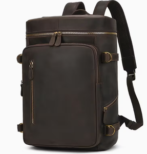 Sac à dos de travail vintage en cuir véritable HAWK SPORTS INDUSTRIES, grande capacité, sangle réglable, fermeture à glissière, unisexe, pour ordinateur - Product Image 2