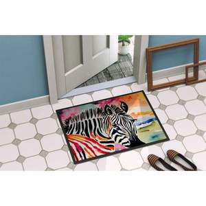 Felpudo Zebra antideslizante lavable de pila baja para interiores/exteriores alfombra de entrada 24H X 36W alfombrilla para puerta delantera - Product Image 4