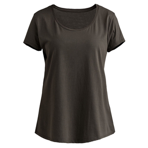 T-shirt à manches courtes et col rond pour femme, coupe classique, couleur unie, tricoté, décontracté, à porter en toutes saisons - Product Image 2
