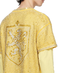 T-shirt pour homme à strass, double couche, style streetwear, décontracté d'été - Product Image 4
