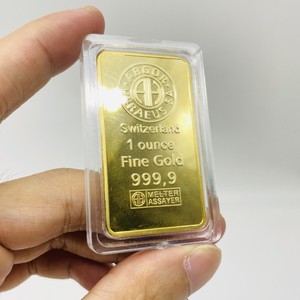 Barra de Oro Personalizada de Aleación de Zinc con Temática <span class=keywords><strong>Credit</strong></span> <span class=keywords><strong>Suisse</strong></span>, Bañada en Oro Fino de 1oz con Grabado 999.9, Artesanía Exquisita - Product Image 6