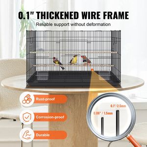 Gabbia per Uccelli in Metallo da 30 Pollici per Pappagalli Grandi e Piccoli, Pappagallini, Calopsittici, Agaporni e Canarini di Rollin - Product Image 1