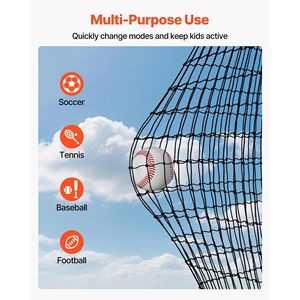 Cage de frappe de baseball portable autoportante 41,7 x 12,8 x 10,1 pieds en HDPE noué 30 plis, équipement d'entraînement automobile - Product Image 4