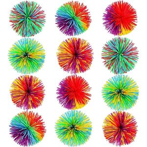 Set di 12 Palline Sensoriali Morbide Arcobaleno con Pompon, Antistress Rimbalzanti per Giochi Sensoriali, Regali per Feste e Compleanni - Product Image 3