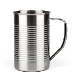 Taza de Acero Inoxidable con Forma de Lata y Logotipo Personalizado, Taza de Cerveza de Metal Acanalado Retro, Vaso de Café Vintage para Camping - Product Image 1