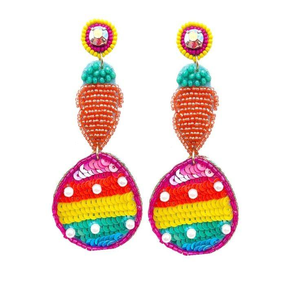 Pendientes y aros de cristal con cuentas bordadas a mano, coloridos, para bodas, fiestas, estilo étnico, modernos, colgantes, estilo bohemio. - Product Image 1