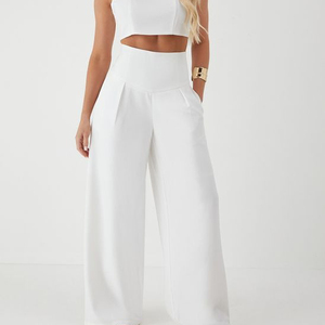 Pantalon de yoga évasé taille haute couleur unie pour femme, extensible, coupe ample, pour le fitness - Product Image 2