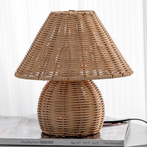 Lampe de bureau en rotin haut de gamme, fournisseur d'éclairage ODM, meilleures lampes de chevet tressées à prix réduit - Product Image 1