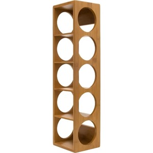 Porte-vin mural en bambou naturel pour 5 bouteilles, rangement de cuisine, porte-bouteilles vertical en bois de bambou écologique - Product Image 1