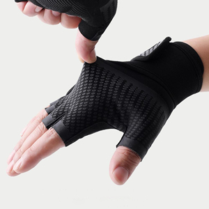 Breathable Fitness <b>Gloves</b> for Men/Women Half Finger <b>Gloves</b> With Non-Slip Grip & Wrist Support for Weightlifting & Bodybuilding - Product Image 2