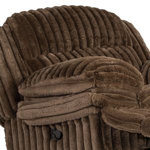 Fauteuil inclinable manuel contemporain en velours côtelé chocolat 1 pièce pour salon - Product Image 5