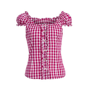 Chemises amples décontractées à manches courtes à carreaux pour femmes, blouses et hauts oversize en coton et polyester, style streetwear vintage 2026 - Product Image 1