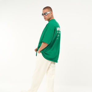 Camisetas deportivas de hombre al por mayor, oversize, con paneles, 100% algodón peinado, antipilling, de alta calidad, con hombros caídos, transpirables - Product Image 6